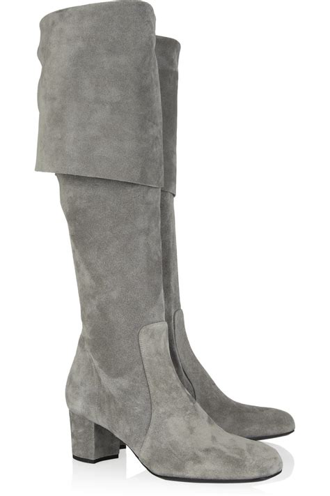 michael kors grey suede boots|Michael Kors knee high boots.